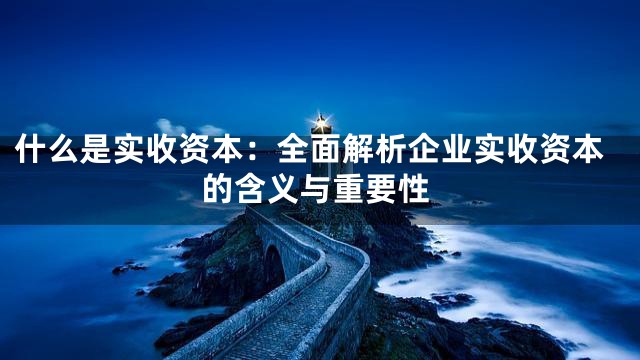 什么是实收资本：全面解析企业实收资本的含义与重要性
