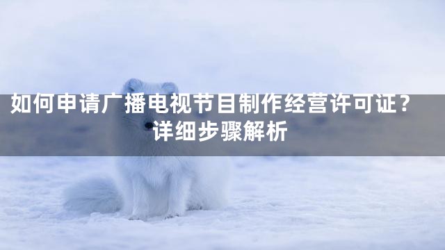 如何申请广播电视节目制作经营许可证？详细步骤解析