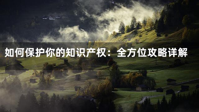 如何保护你的知识产权：全方位攻略详解