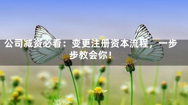 公司减资必看：变更注册资本流程，一步步教会你！