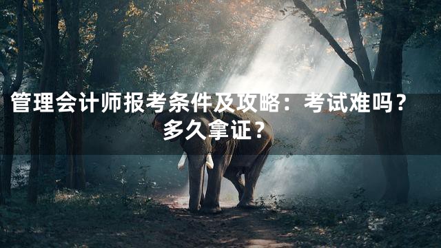 管理会计师报考条件及攻略：考试难吗？多久拿证？