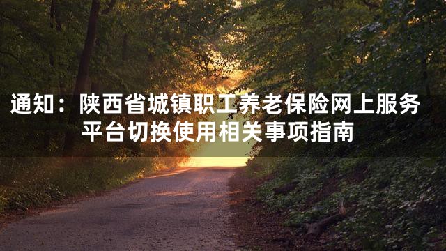 通知：陕西省城镇职工养老保险网上服务平台切换使用相关事项指南