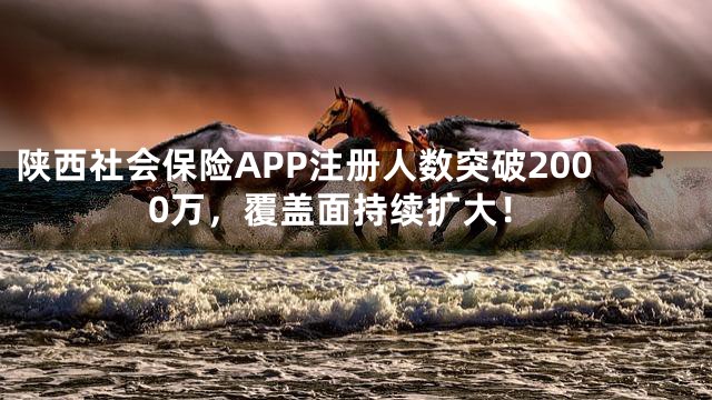 陕西社会保险APP注册人数突破2000万，覆盖面持续扩大！