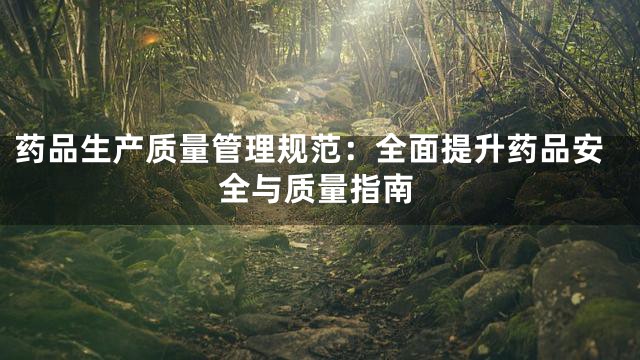 药品生产质量管理规范：全面提升药品安全与质量指南