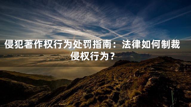 侵犯著作权行为处罚指南：法律如何制裁侵权行为？