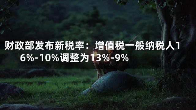 财政部发布新税率：增值税一般纳税人16%-10%调整为13%-9%