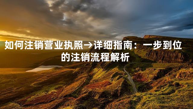 如何注销营业执照→详细指南：一步到位的注销流程解析