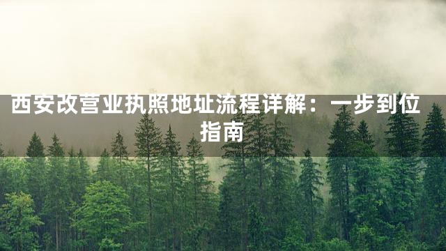 西安改营业执照地址流程详解：一步到位指南