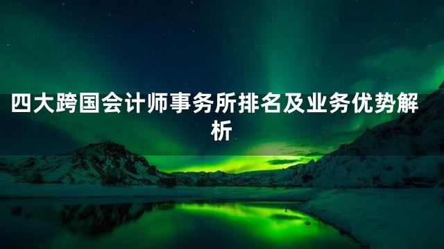 四大跨国会计师事务所排名及业务优势解析