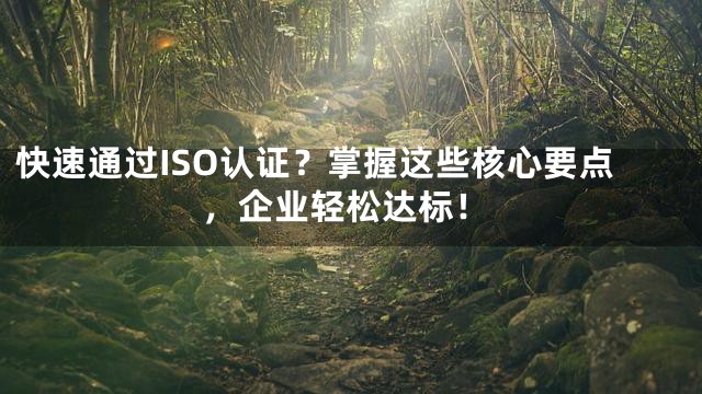 快速通过ISO认证？掌握这些核心要点，企业轻松达标！