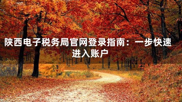 陕西电子税务局官网登录指南：一步快速进入账户