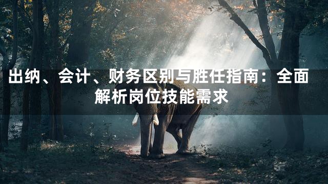 出纳、会计、财务区别与胜任指南：全面解析岗位技能需求