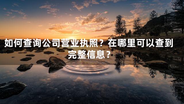 如何查询公司营业执照？在哪里可以查到完整信息？