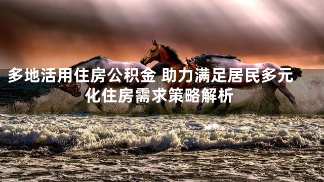 多地活用住房公积金 助力满足居民多元化住房需求策略解析