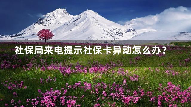 社保局来电提示社保卡异动怎么办？