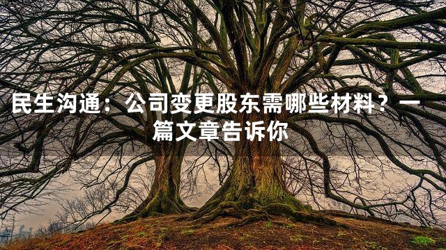 民生沟通：公司变更股东需哪些材料？一篇文章告诉你