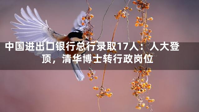 中国进出口银行总行录取17人：人大登顶，清华博士转行政岗位