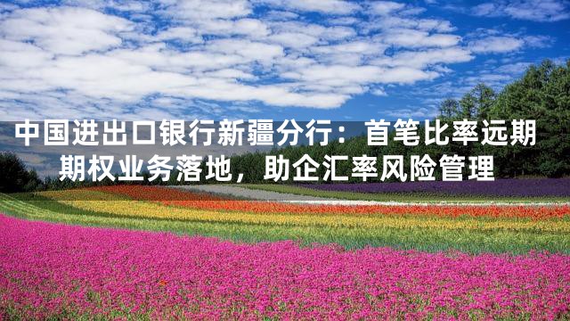 中国进出口银行新疆分行：首笔比率远期期权业务落地，助企汇率风险管理
