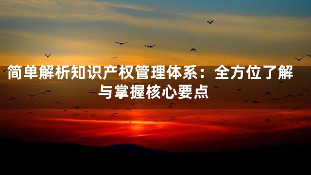 简单解析知识产权管理体系：全方位了解与掌握核心要点
