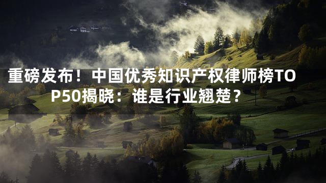 重磅发布！中国优秀知识产权律师榜TOP50揭晓：谁是行业翘楚？