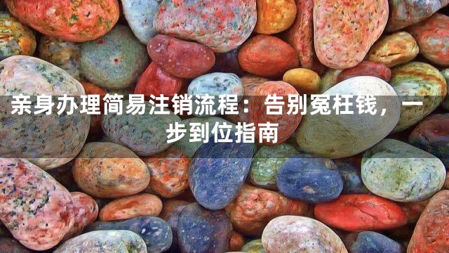 亲身办理简易注销流程：告别冤枉钱，一步到位指南