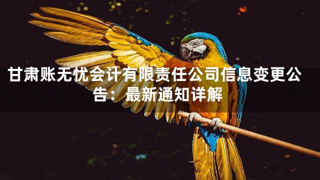 甘肃账无忧会计有限责任公司信息变更公告：最新通知详解
