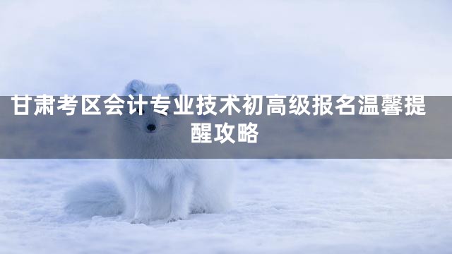 甘肃考区会计专业技术初高级报名温馨提醒攻略