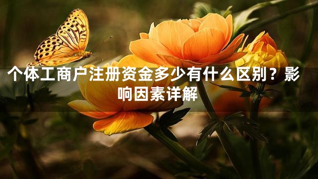 个体工商户注册资金多少有什么区别？影响因素详解