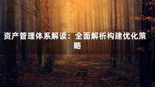 资产管理体系解读：全面解析构建优化策略