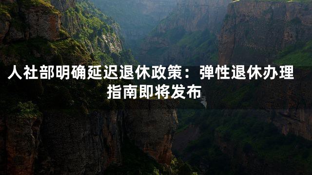 人社部明确延迟退休政策：弹性退休办理指南即将发布