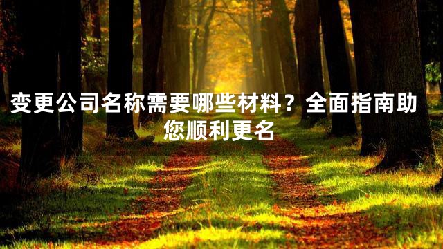 变更公司名称需要哪些材料？全面指南助您顺利更名