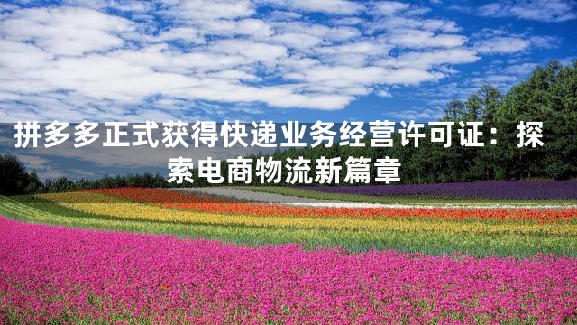 拼多多正式获得快递业务经营许可证：探索电商物流新篇章