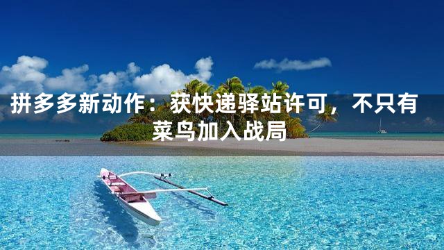 拼多多新动作：获快递驿站许可，不只有菜鸟加入战局