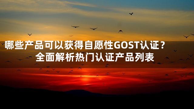哪些产品可以获得自愿性GOST认证？全面解析热门认证产品列表