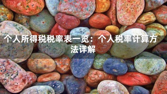 个人所得税税率表一览：个人税率计算方法详解