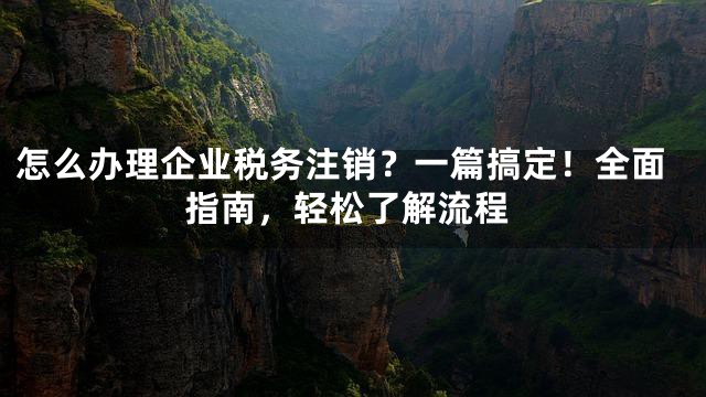 怎么办理企业税务注销？一篇搞定！全面指南，轻松了解流程