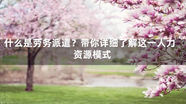 什么是劳务派遣？带你详细了解这一人力资源模式