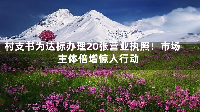 村支书为达标办理20张营业执照！市场主体倍增惊人行动