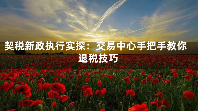 契税新政执行实探：交易中心手把手教你退税技巧