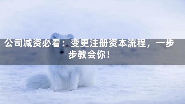 公司减资必看：变更注册资本流程，一步步教会你！