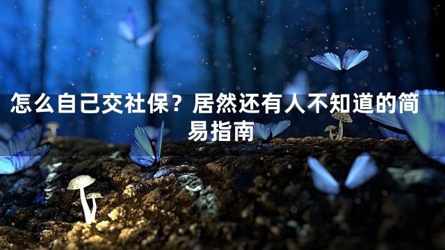 怎么自己交社保？居然还有人不知道的简易指南