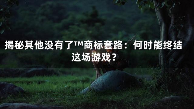 揭秘其他没有了™商标套路：何时能终结这场游戏？