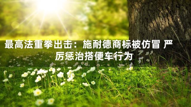 最高法重拳出击：施耐德商标被仿冒 严厉惩治搭便车行为