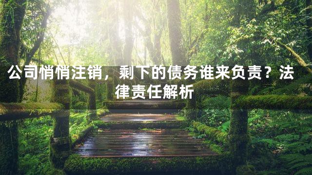 公司悄悄注销，剩下的债务谁来负责？法律责任解析