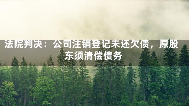 法院判决：公司注销登记未还欠债，原股东须清偿债务