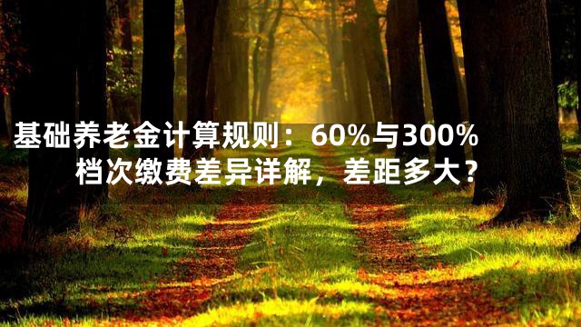 基础养老金计算规则：60%与300%档次缴费差异详解，差距多大？