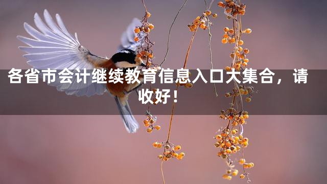 各省市会计继续教育信息入口大集合，请收好！