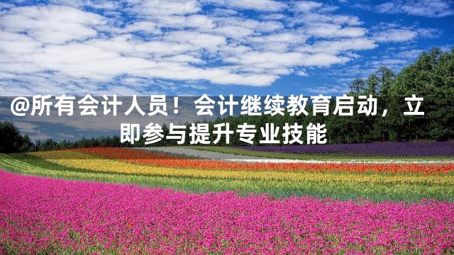 @所有会计人员！会计继续教育启动，立即参与提升专业技能
