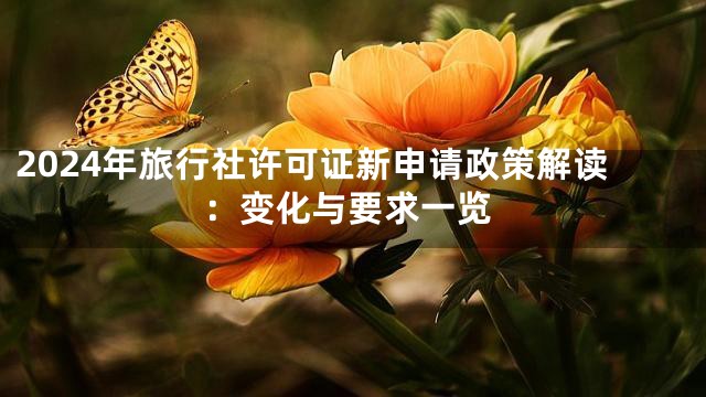 2024年旅行社许可证新申请政策解读：变化与要求一览