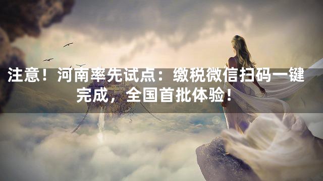 注意！河南率先试点：缴税微信扫码一键完成，全国首批体验！